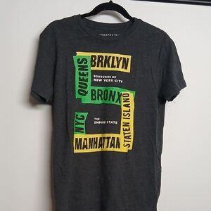 Aeropostale Men Gray NYV Graphic T Shirt Shortsleeves Size Small